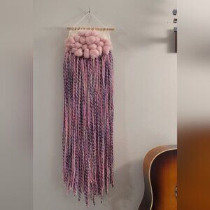 PINK cotton candy rain cloud Hand woven by me.